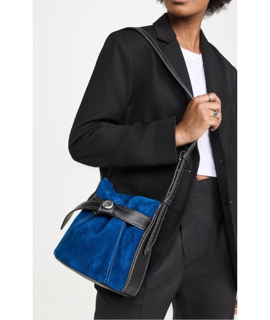 3.1 PHILLIP LIM Темно-синяя замшевая сумка через плечо, фото 5