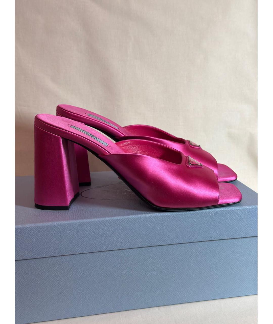 PRADA Фуксия текстильные мюли, фото 6