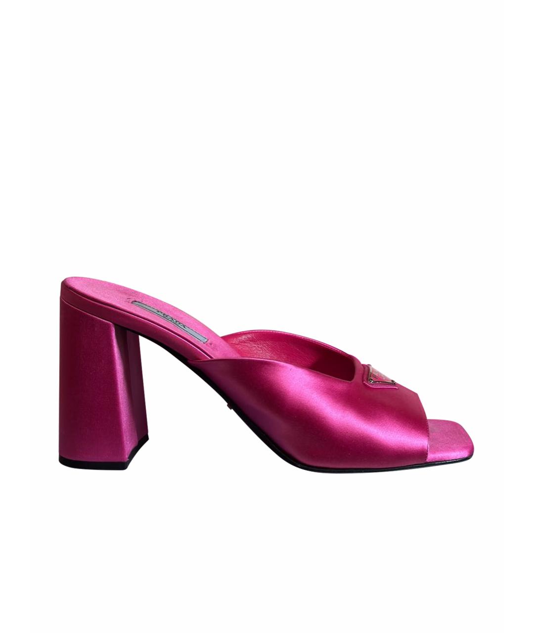 PRADA Фуксия текстильные мюли, фото 1