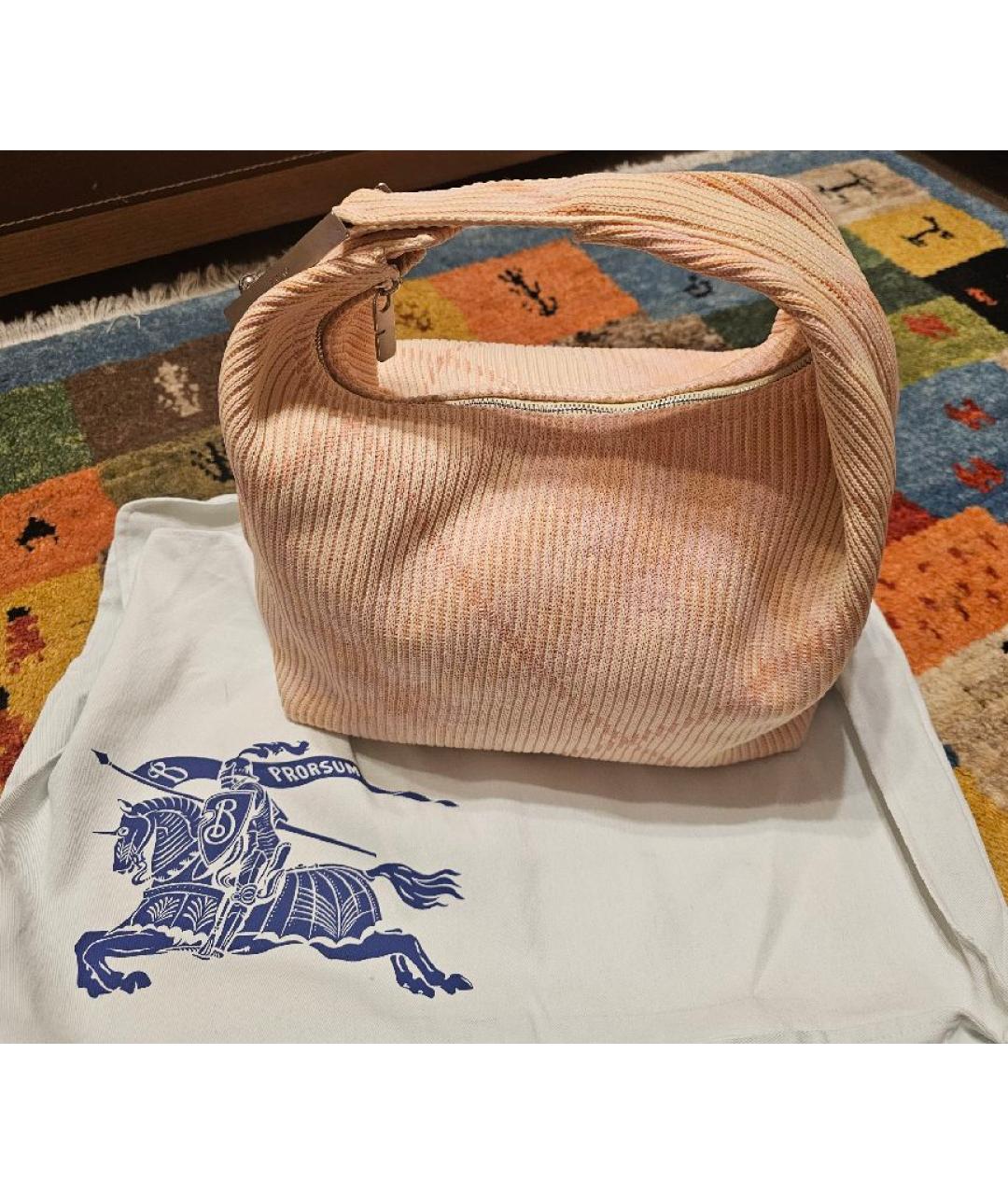 BURBERRY Желтая сумка с короткими ручками, фото 5