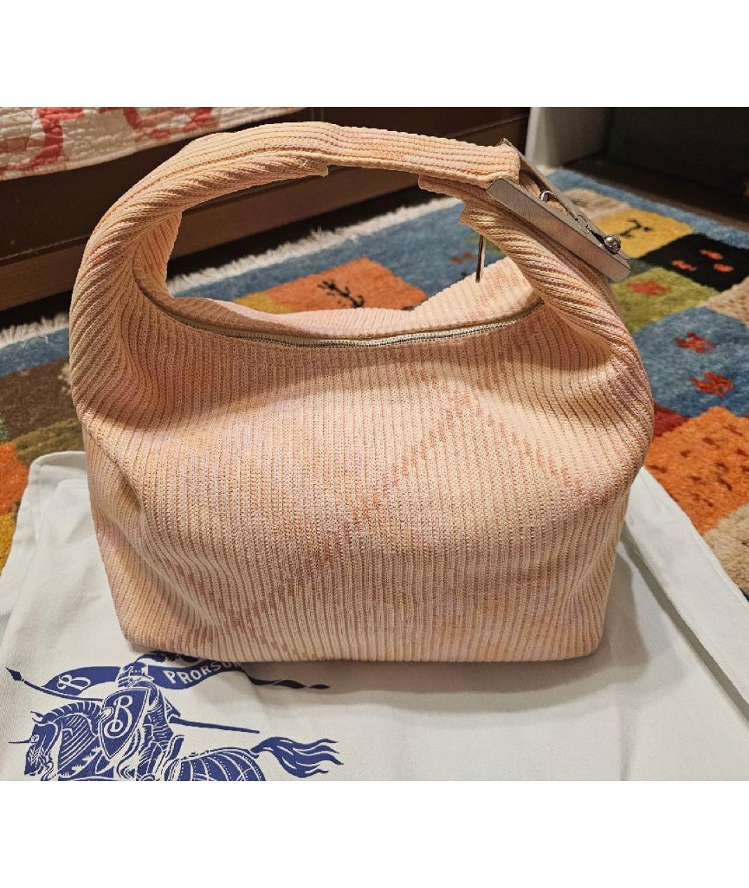 BURBERRY Желтая сумка с короткими ручками, фото 6