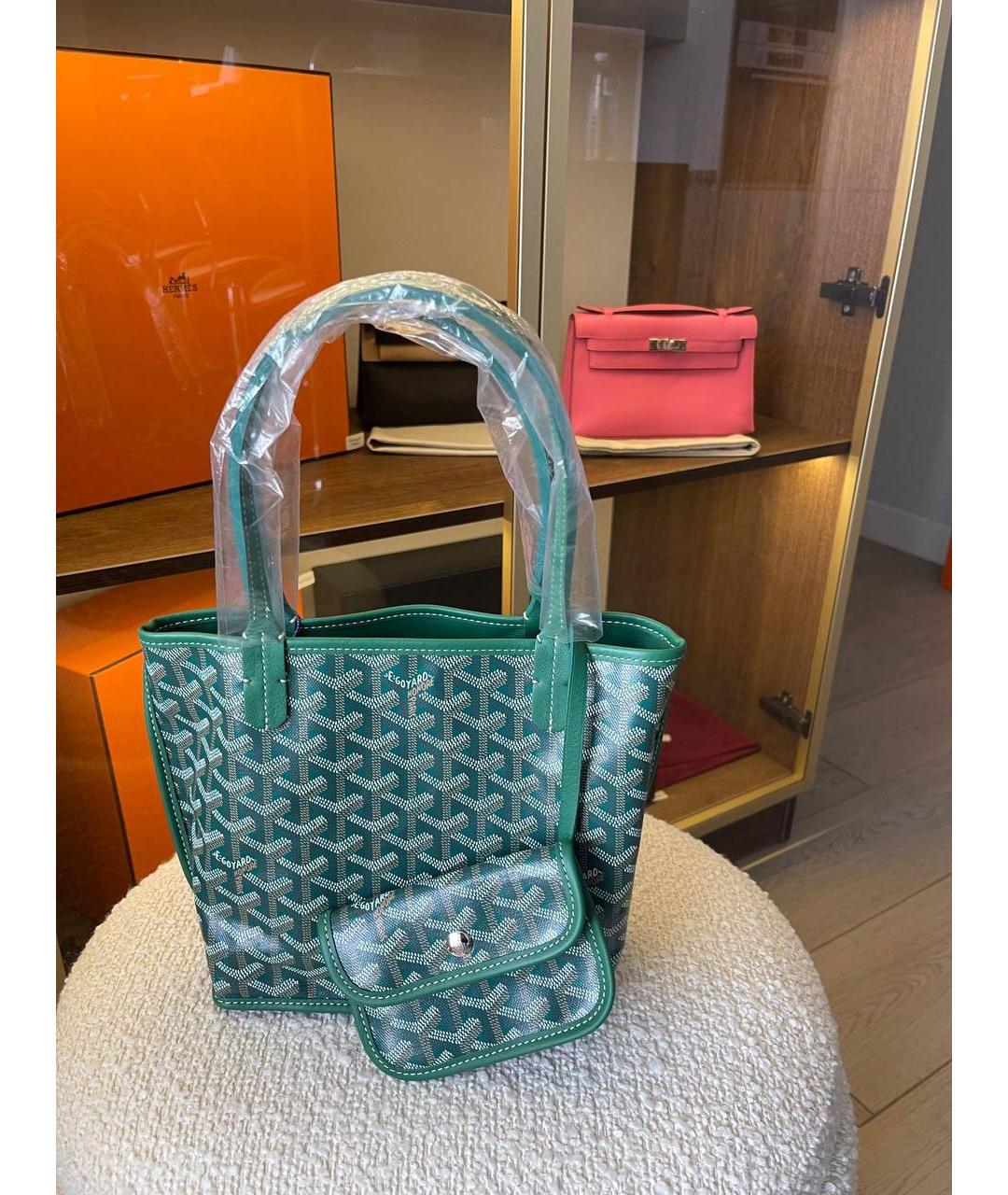 GOYARD Зеленая сумка тоут, фото 4