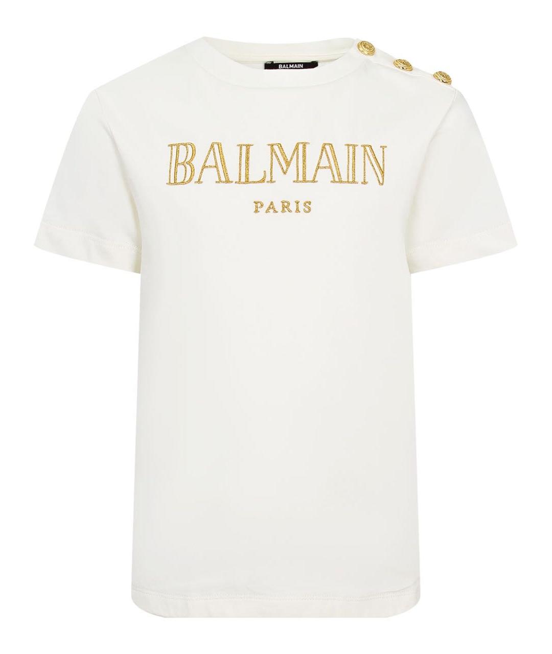 BALMAIN Белая хлопковая футболка, фото 5