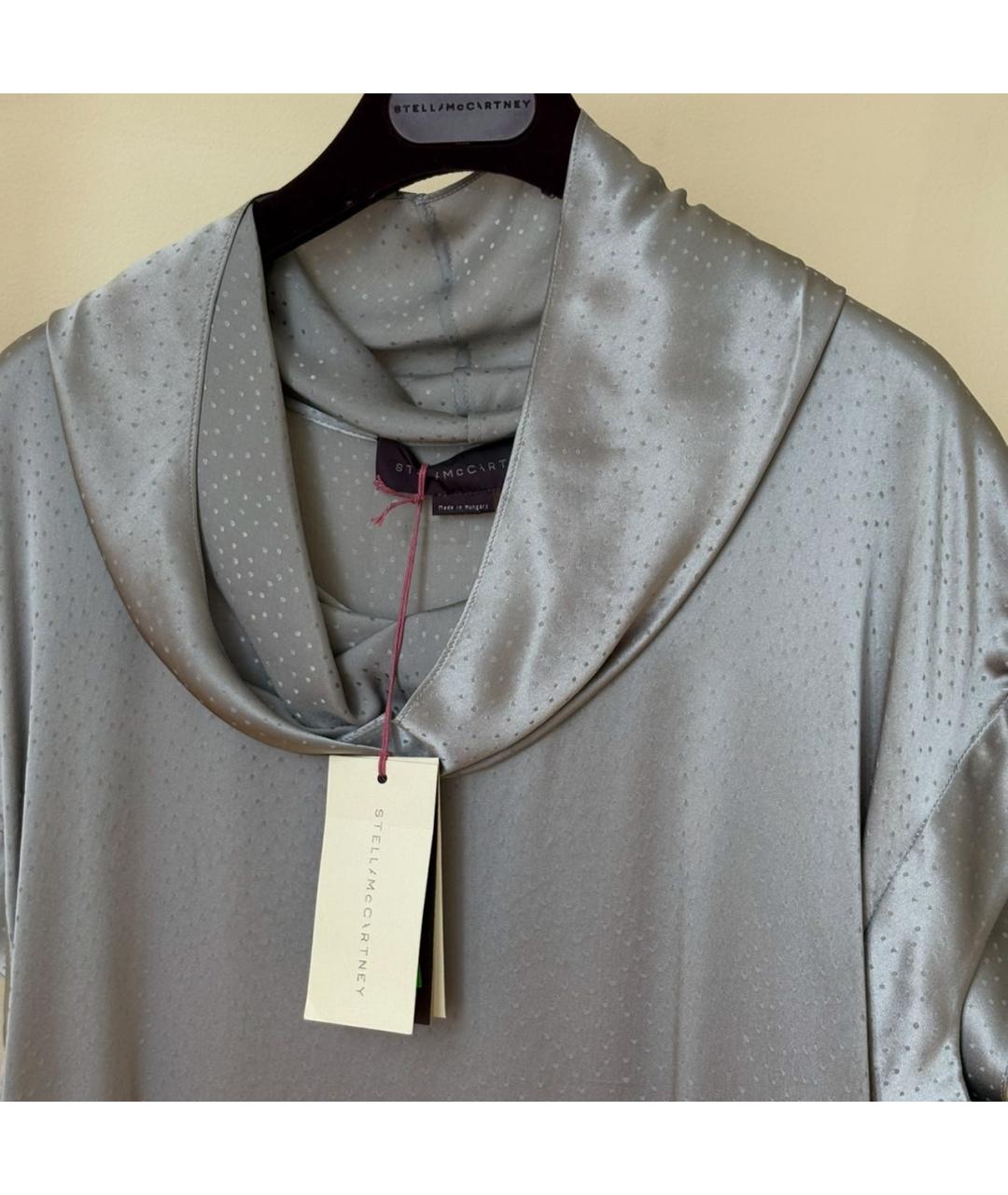 STELLA MCCARTNEY Серое шелковое коктейльное платье, фото 2