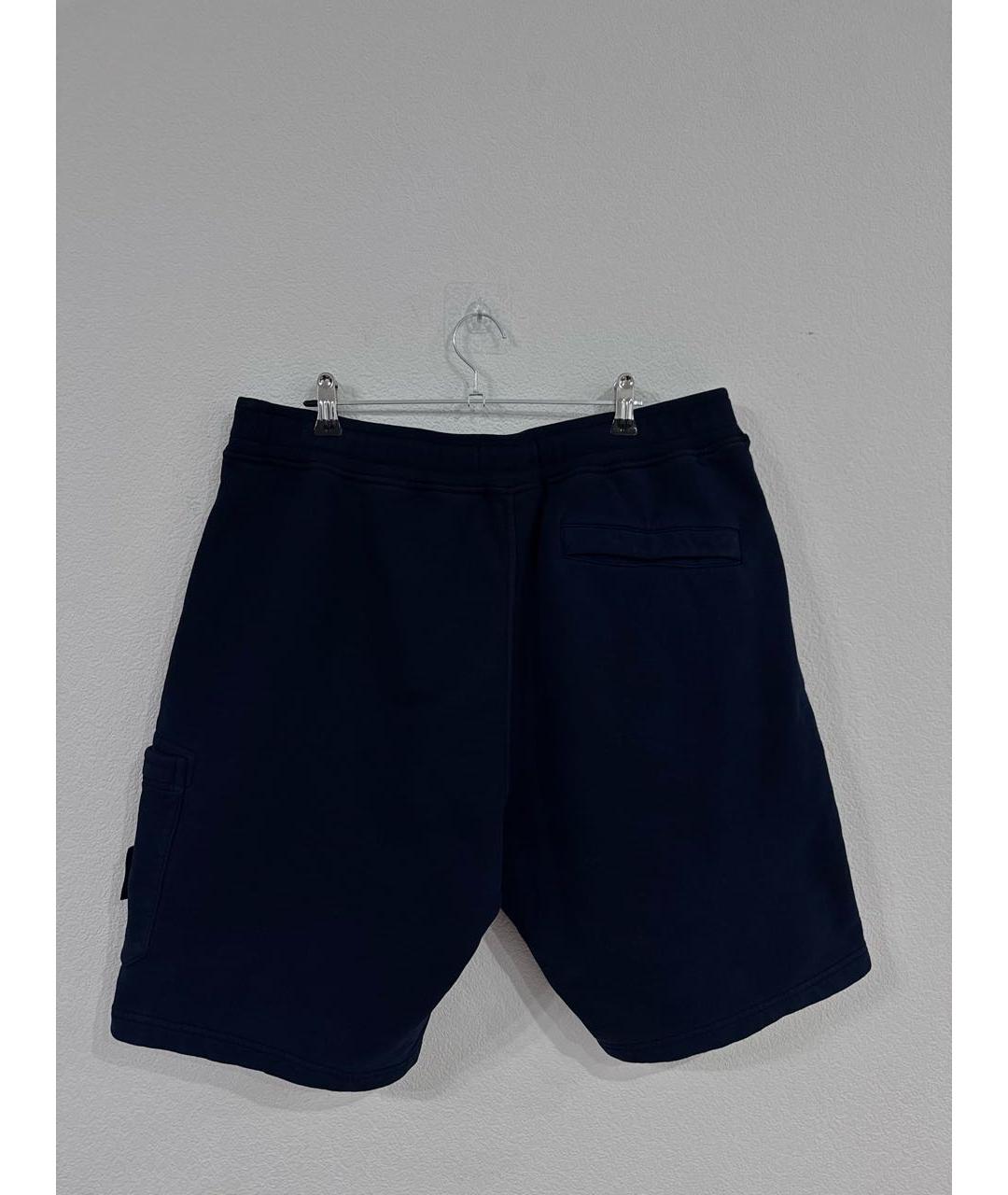 STONE ISLAND Темно-синие хлопковые шорты, фото 2