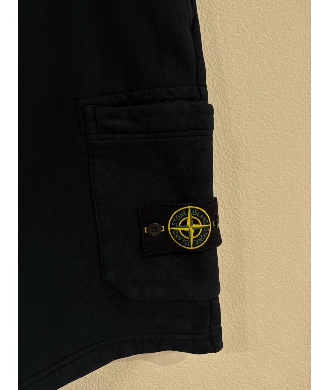STONE ISLAND Темно-синие хлопковые шорты, фото 3