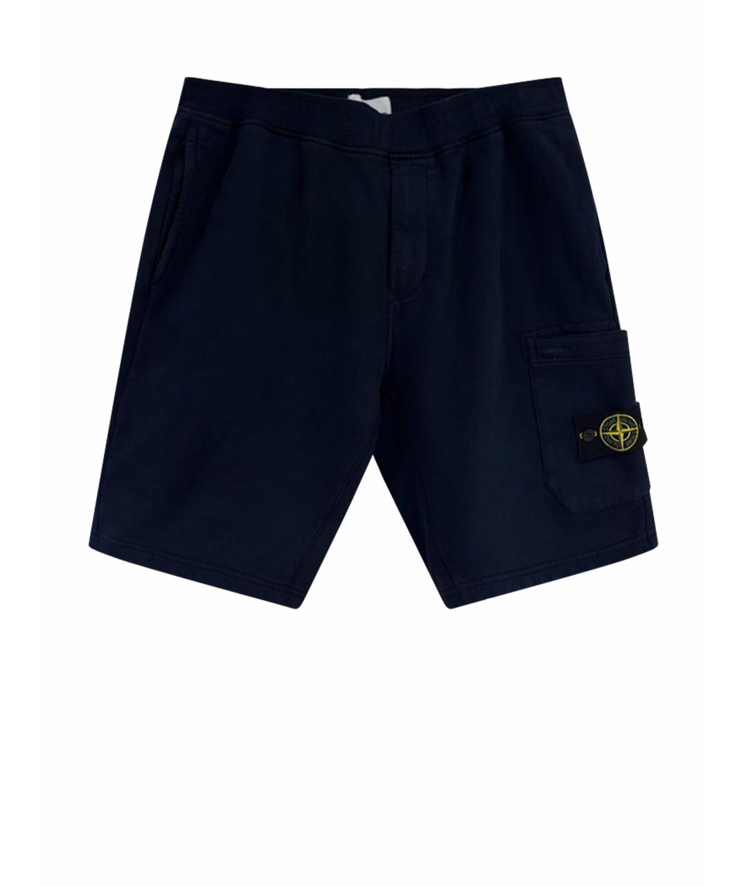 STONE ISLAND Темно-синие хлопковые шорты, фото 1