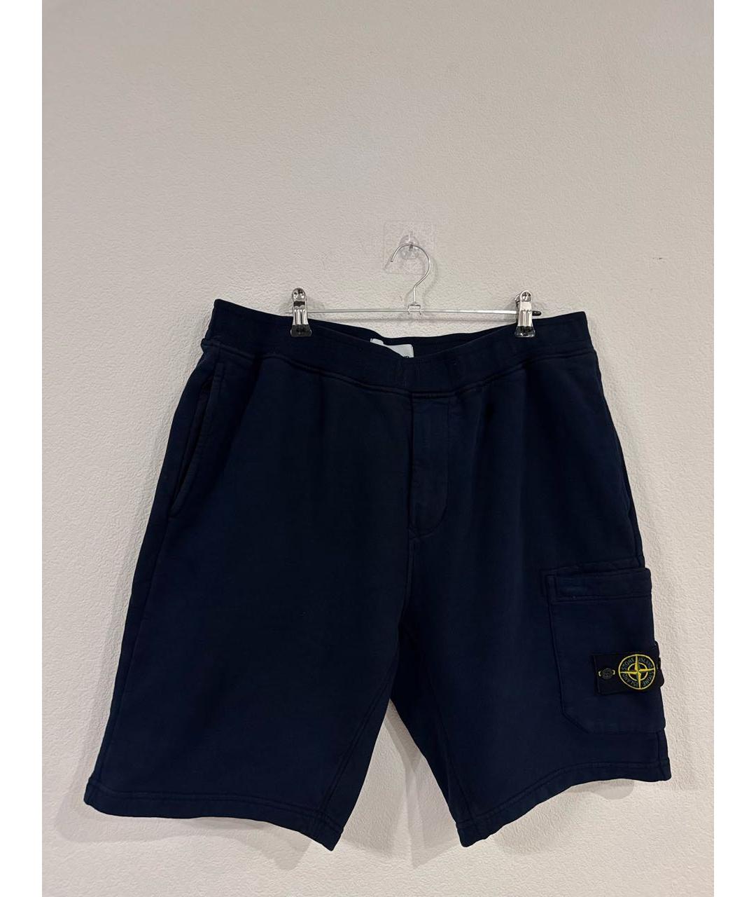 STONE ISLAND Темно-синие хлопковые шорты, фото 6
