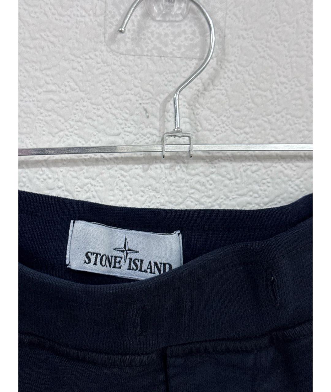 STONE ISLAND Темно-синие хлопковые шорты, фото 4
