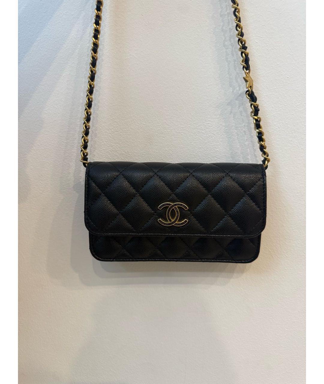 CHANEL Черная кожаная сумка через плечо, фото 8