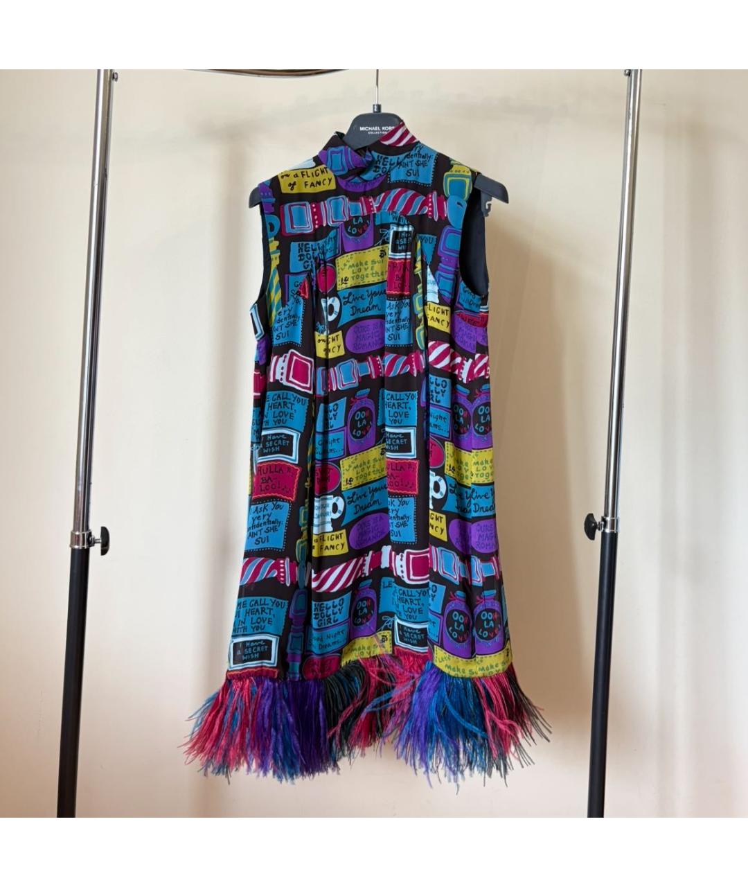ANNA SUI Мульти полиамидовое коктейльное платье, фото 5