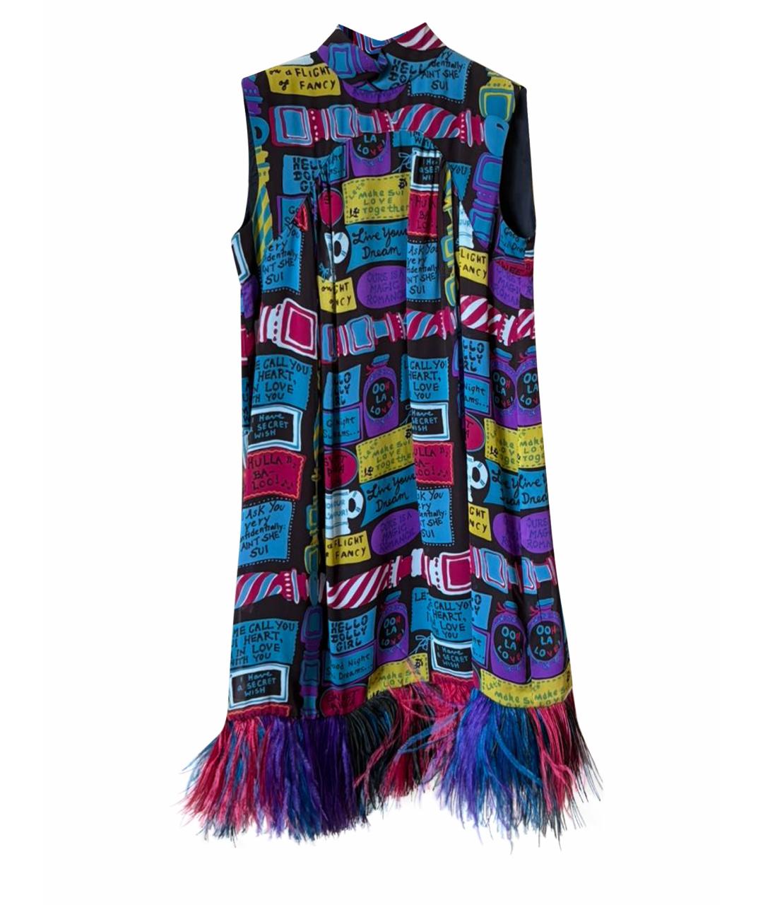 ANNA SUI Мульти полиамидовое коктейльное платье, фото 1