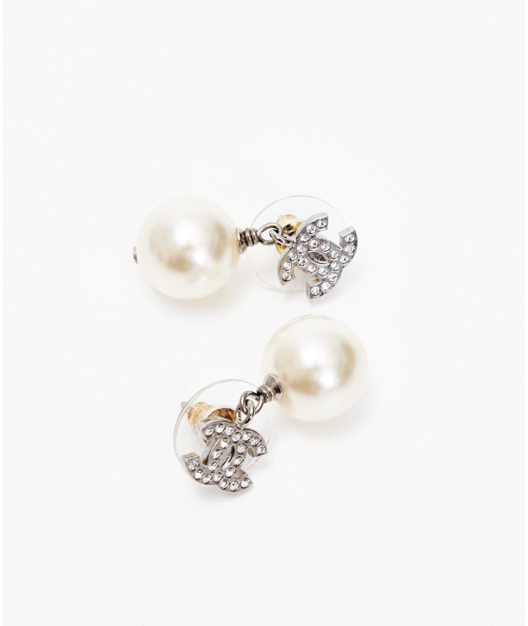 CHANEL Серебряные металлические серьги, фото 3