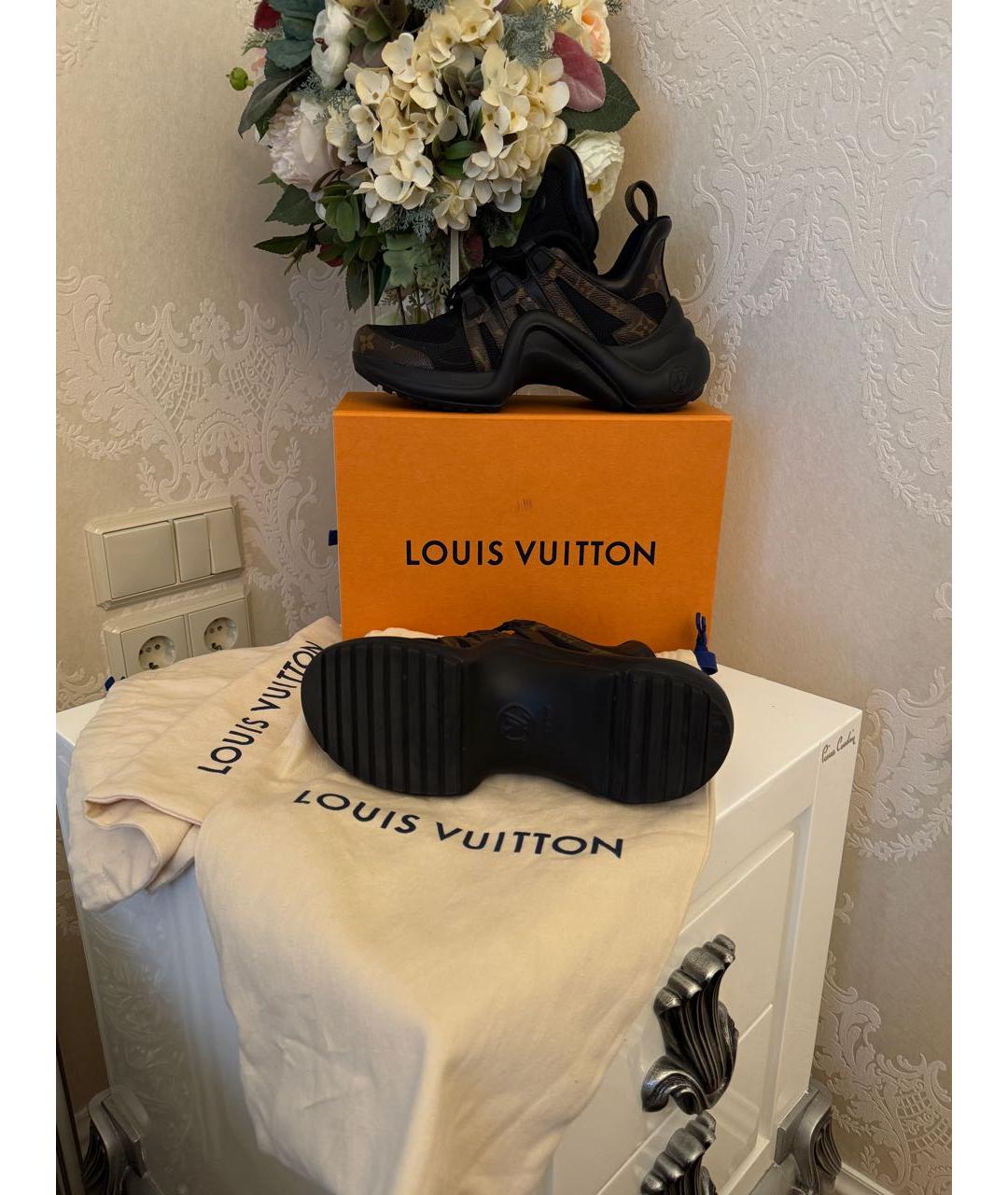 LOUIS VUITTON Черные кроссовки, фото 4