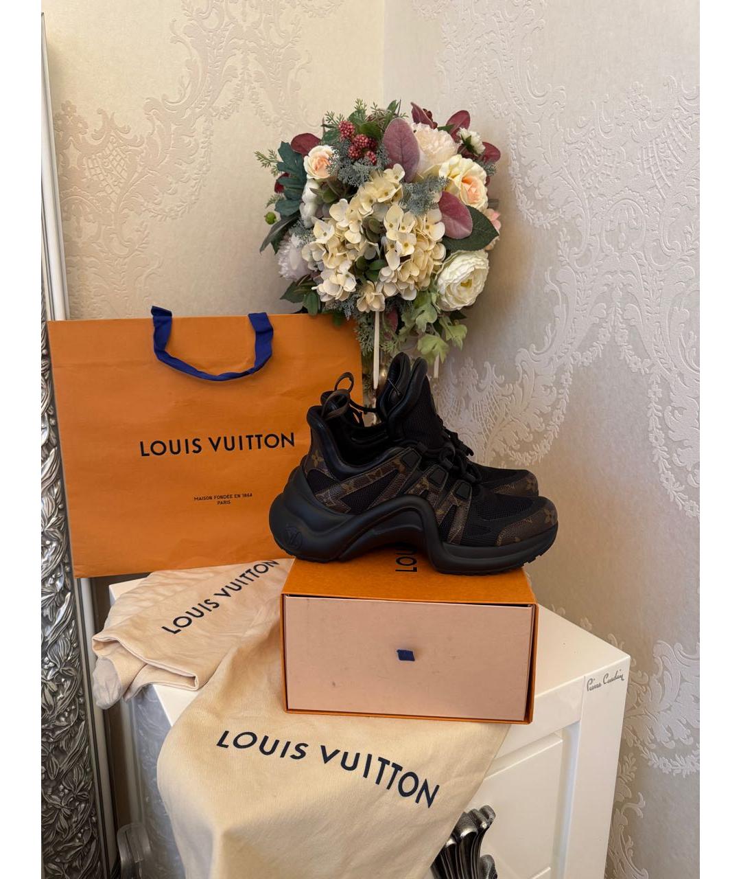 LOUIS VUITTON Черные кроссовки, фото 3