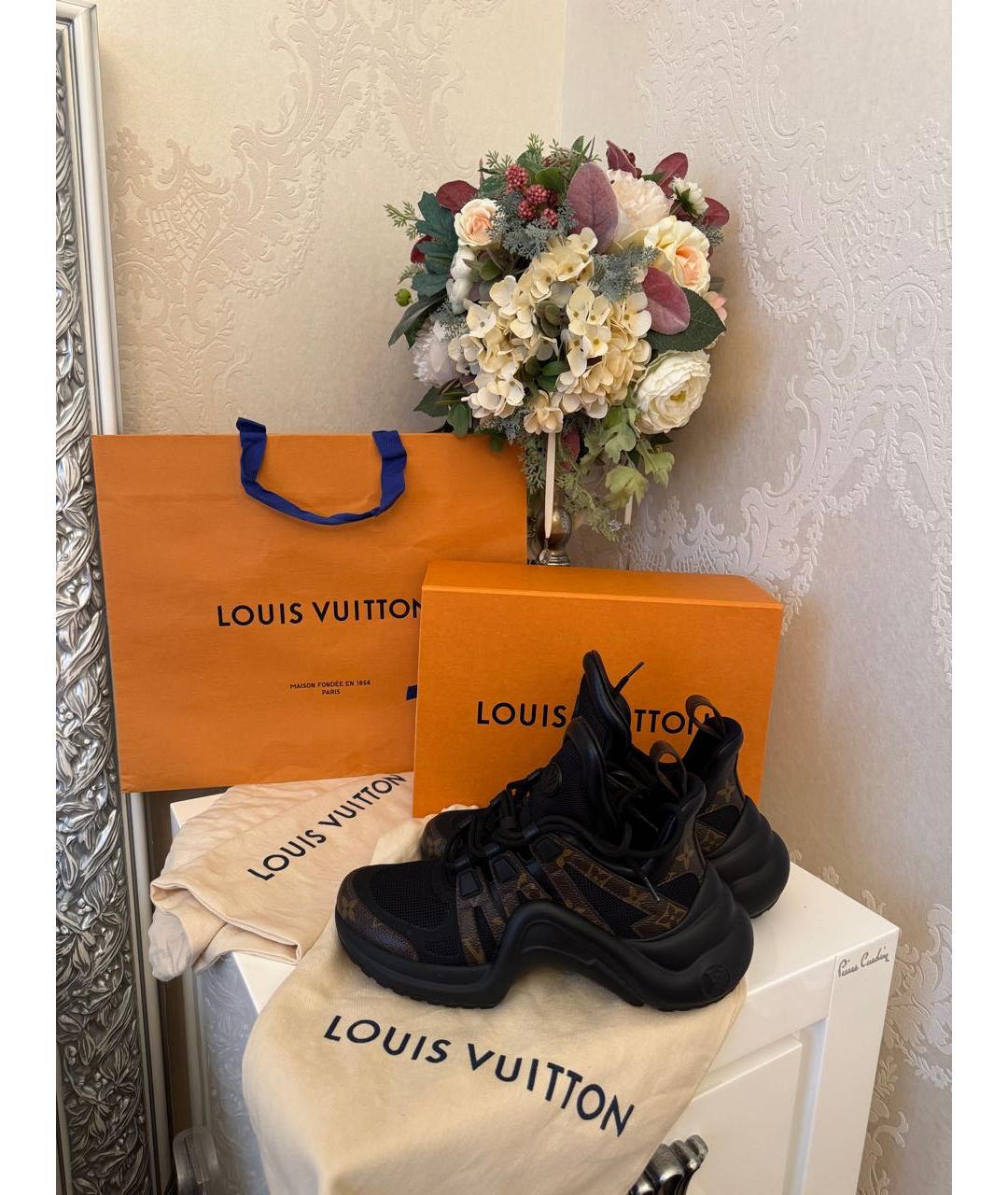 LOUIS VUITTON Черные кроссовки, фото 2