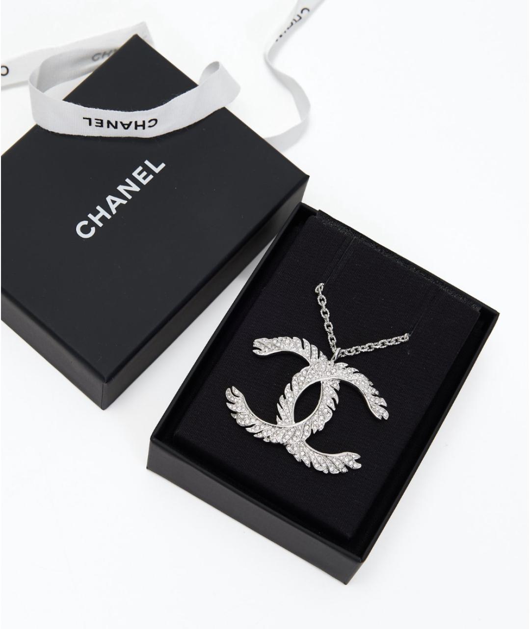 CHANEL Серебряная металлическая цепочка, фото 3