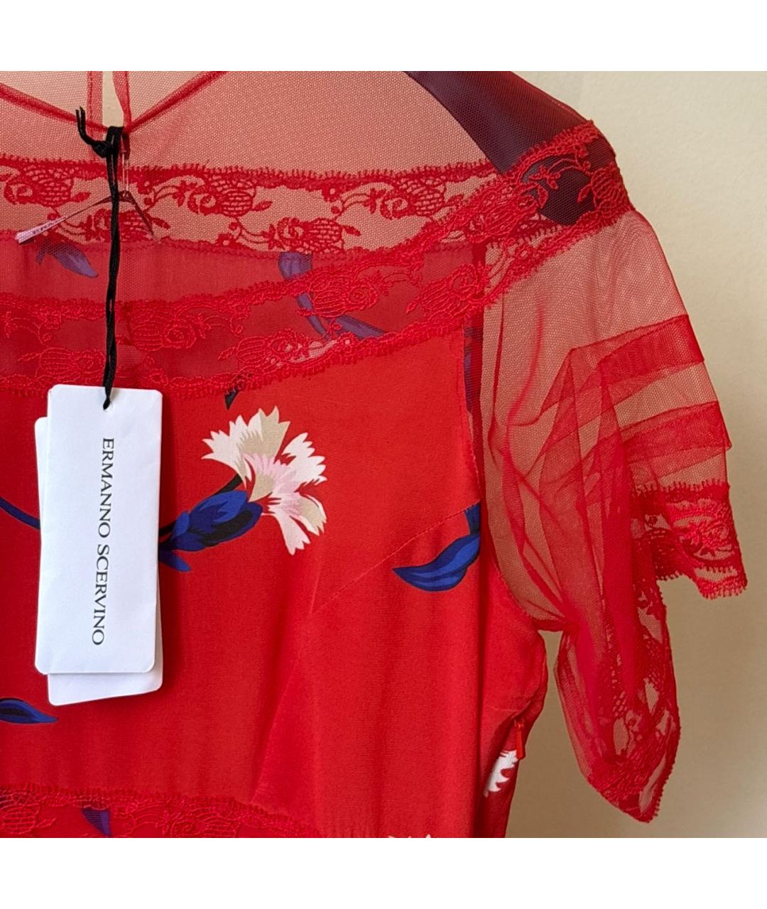 ERMANNO SCERVINO Красное вискозное коктейльное платье, фото 2