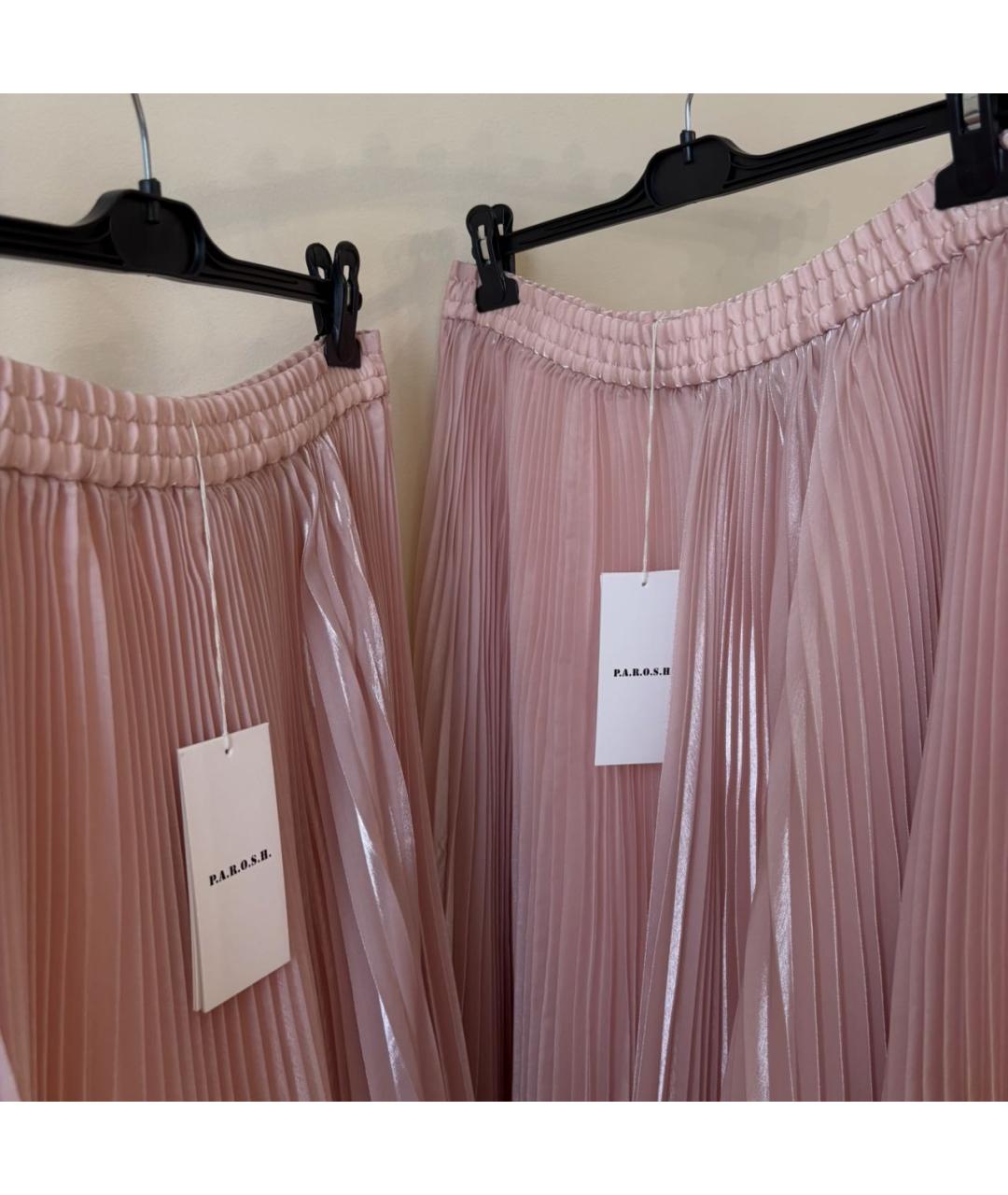 P.A.R.O.S.H. Розовая полиэстеровая юбка миди, фото 4