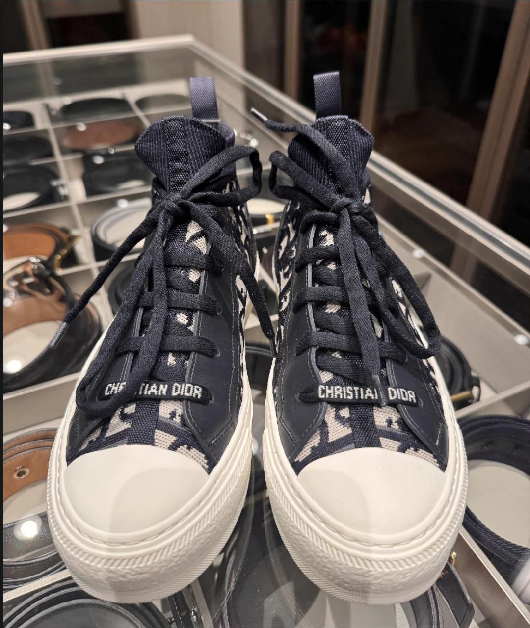 CHRISTIAN DIOR Синие текстильные кеды, фото 4
