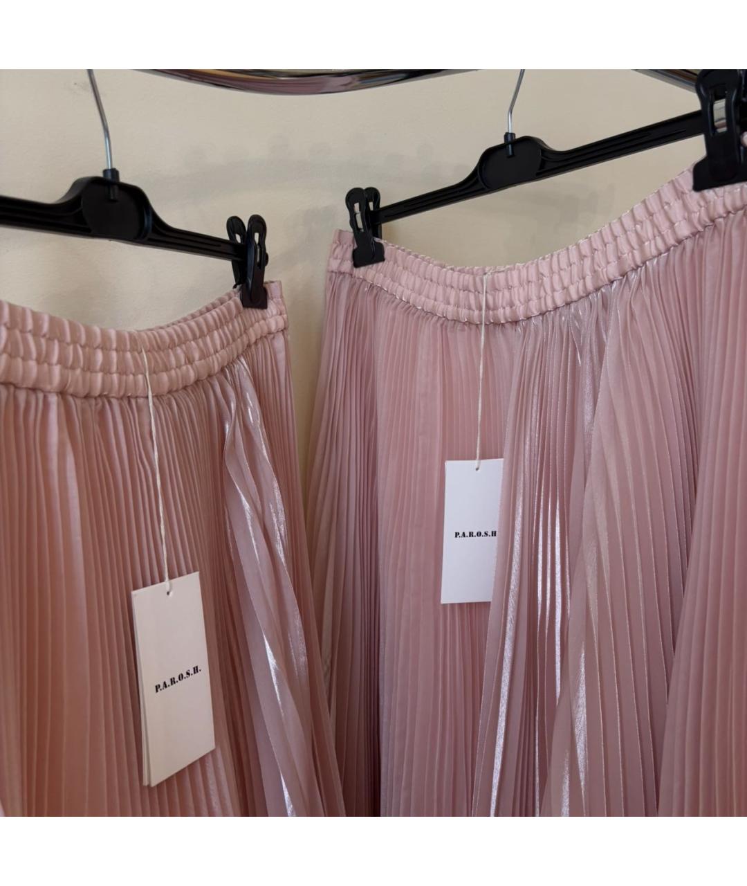 P.A.R.O.S.H. Розовая полиэстеровая юбка миди, фото 4