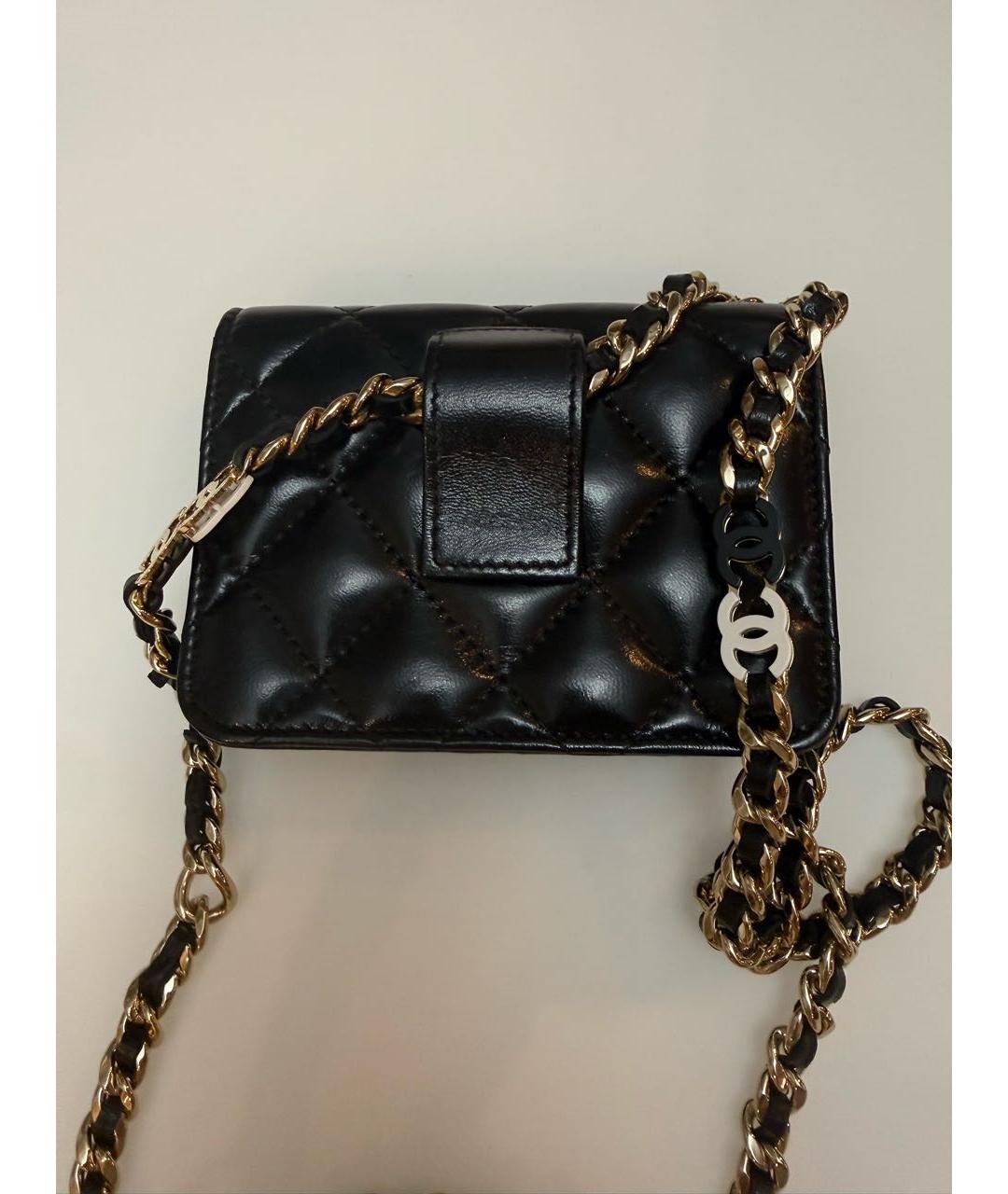 CHANEL Черная кожаная поясная сумка, фото 3