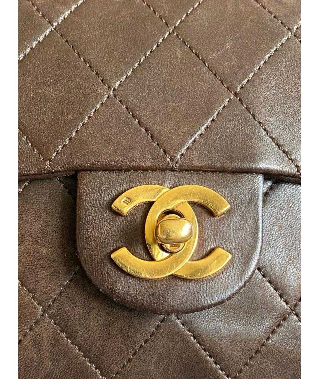 CHANEL Коричневая кожаная сумка через плечо, фото 6
