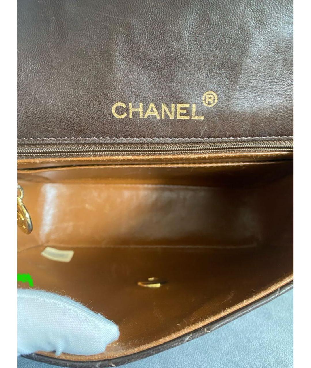 CHANEL Коричневая кожаная сумка через плечо, фото 4