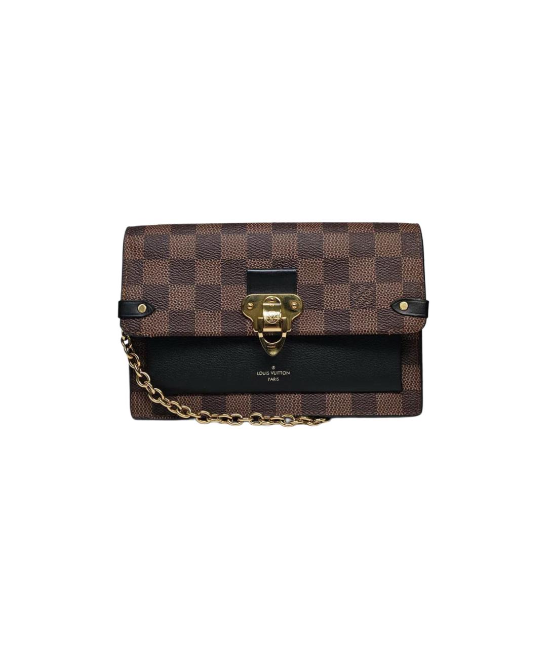 LOUIS VUITTON Коричневая кожаная сумка через плечо, фото 10