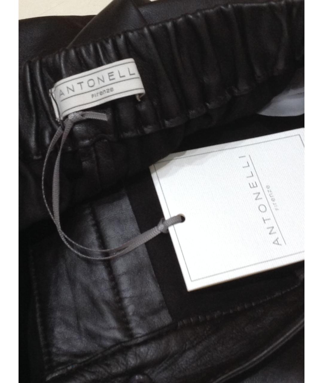 ANTONELLI FIRENZE Коричневые кожаные брюки широкие, фото 5