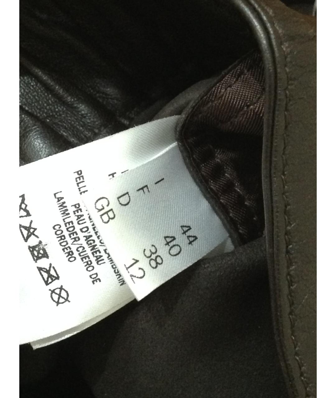 ANTONELLI FIRENZE Коричневые кожаные брюки широкие, фото 4