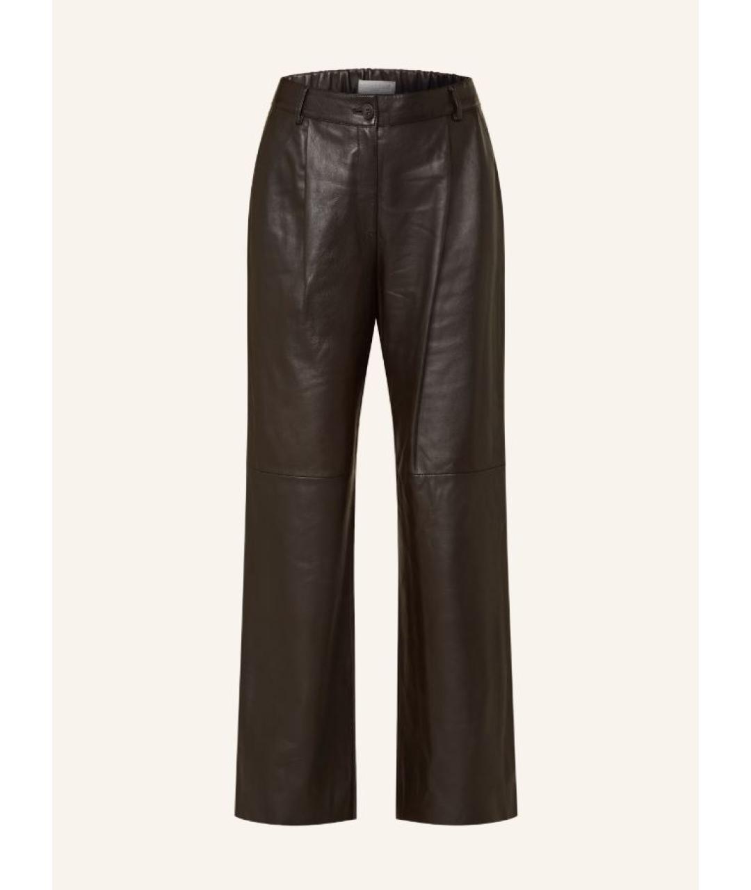 ANTONELLI FIRENZE Коричневые кожаные брюки широкие, фото 10