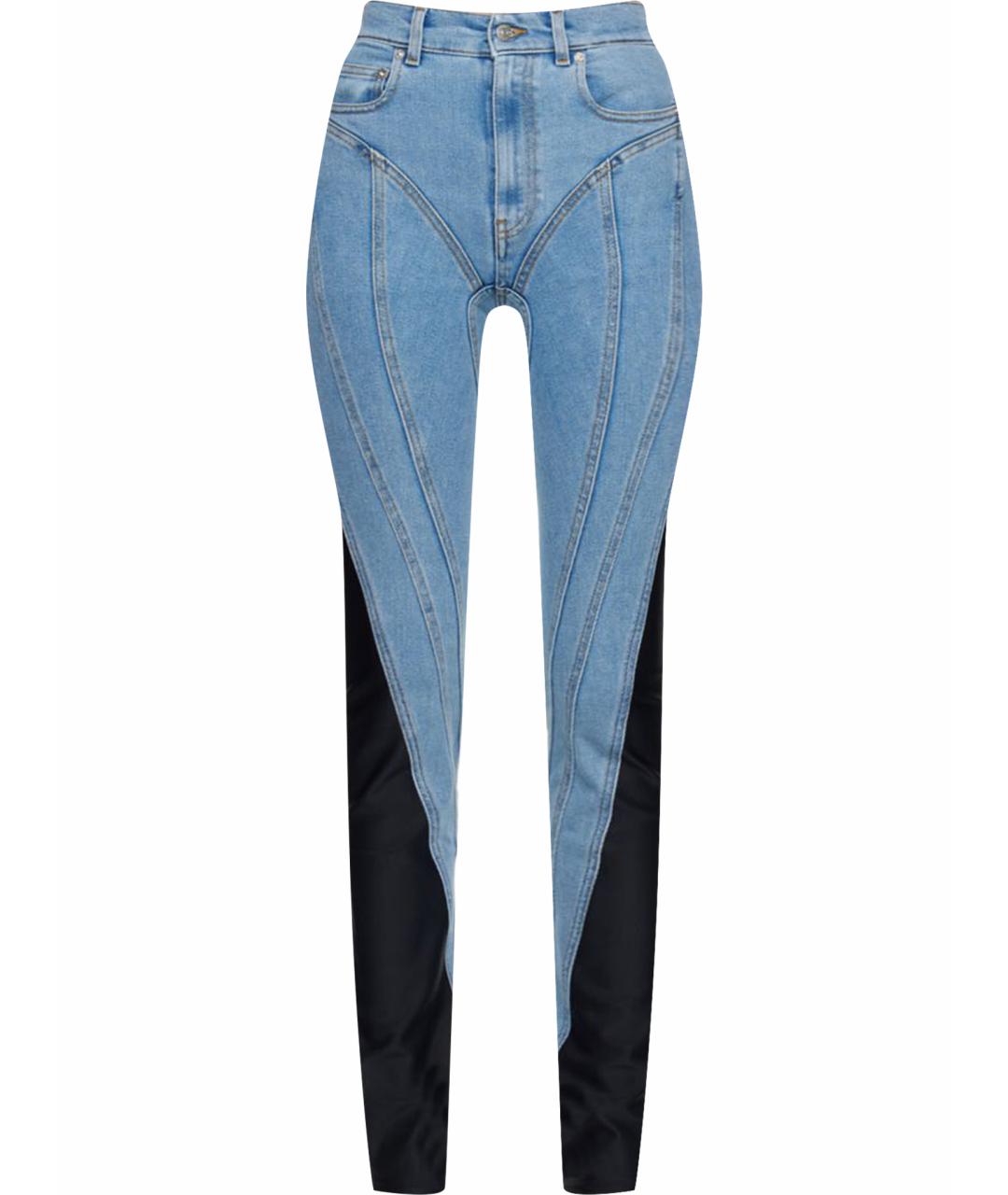 MUGLER Голубые хлопко-эластановые джинсы слим, фото 1