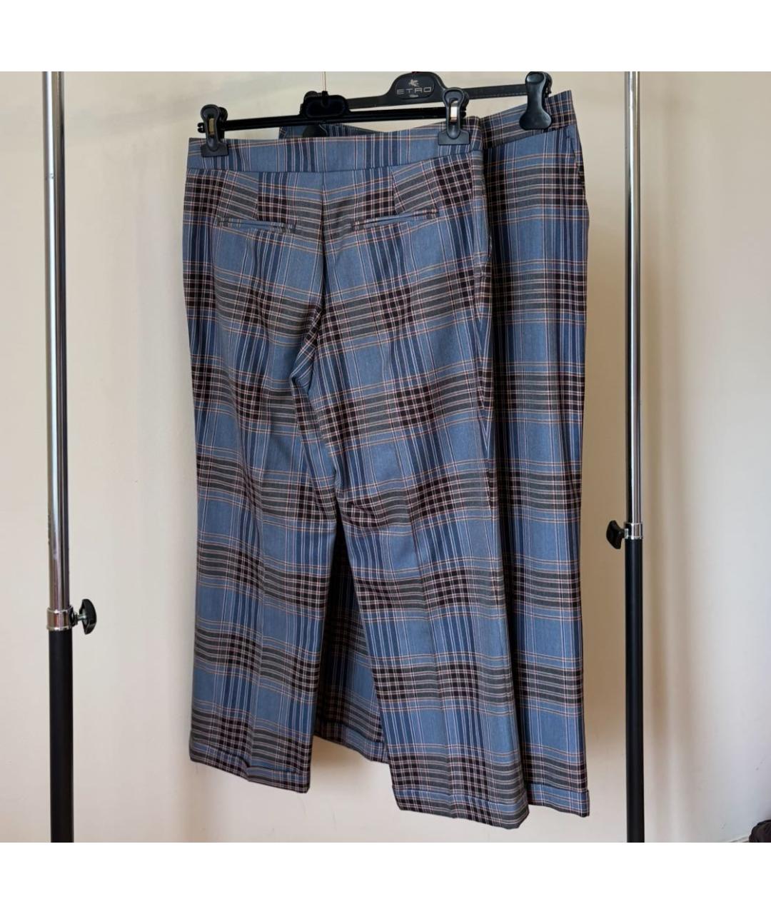 ETRO Синие хлопковые прямые брюки, фото 3