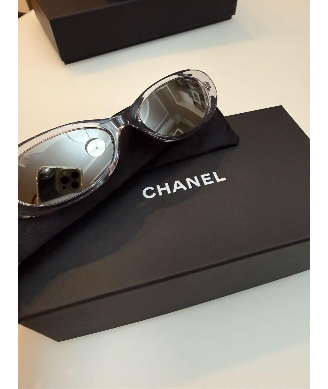 CHANEL Серебряные пластиковые солнцезащитные очки, фото 5