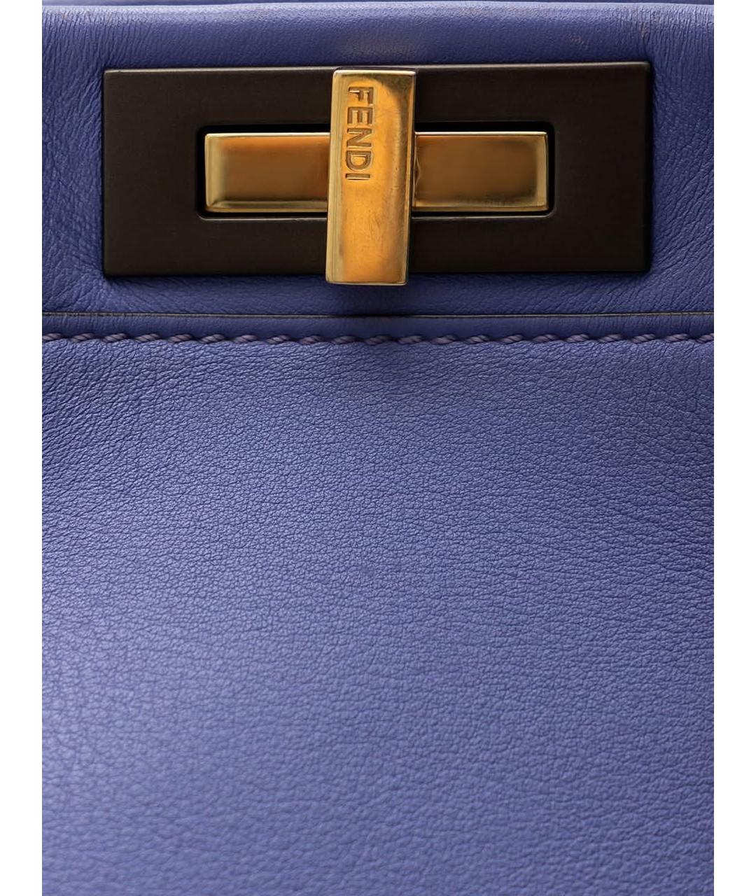 FENDI Фиолетовая кожаная сумка тоут, фото 4