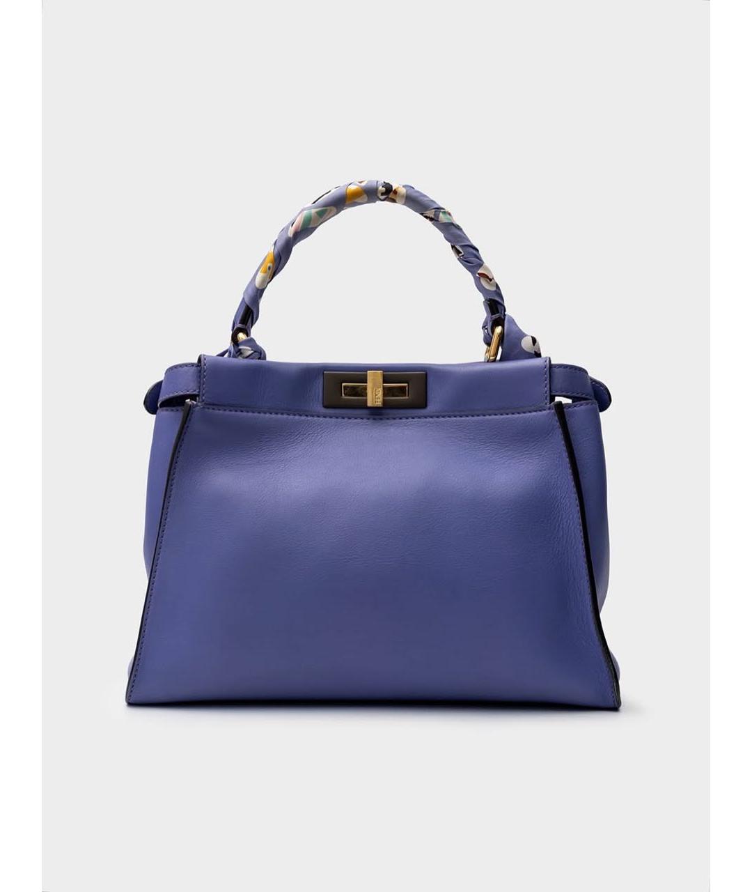 FENDI Фиолетовая кожаная сумка тоут, фото 5