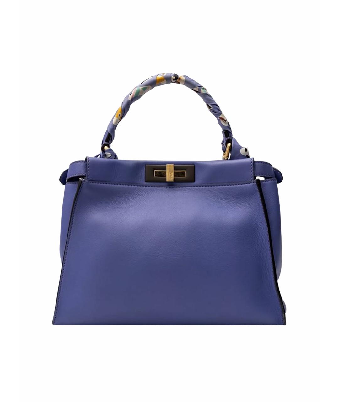 FENDI Фиолетовая кожаная сумка тоут, фото 1
