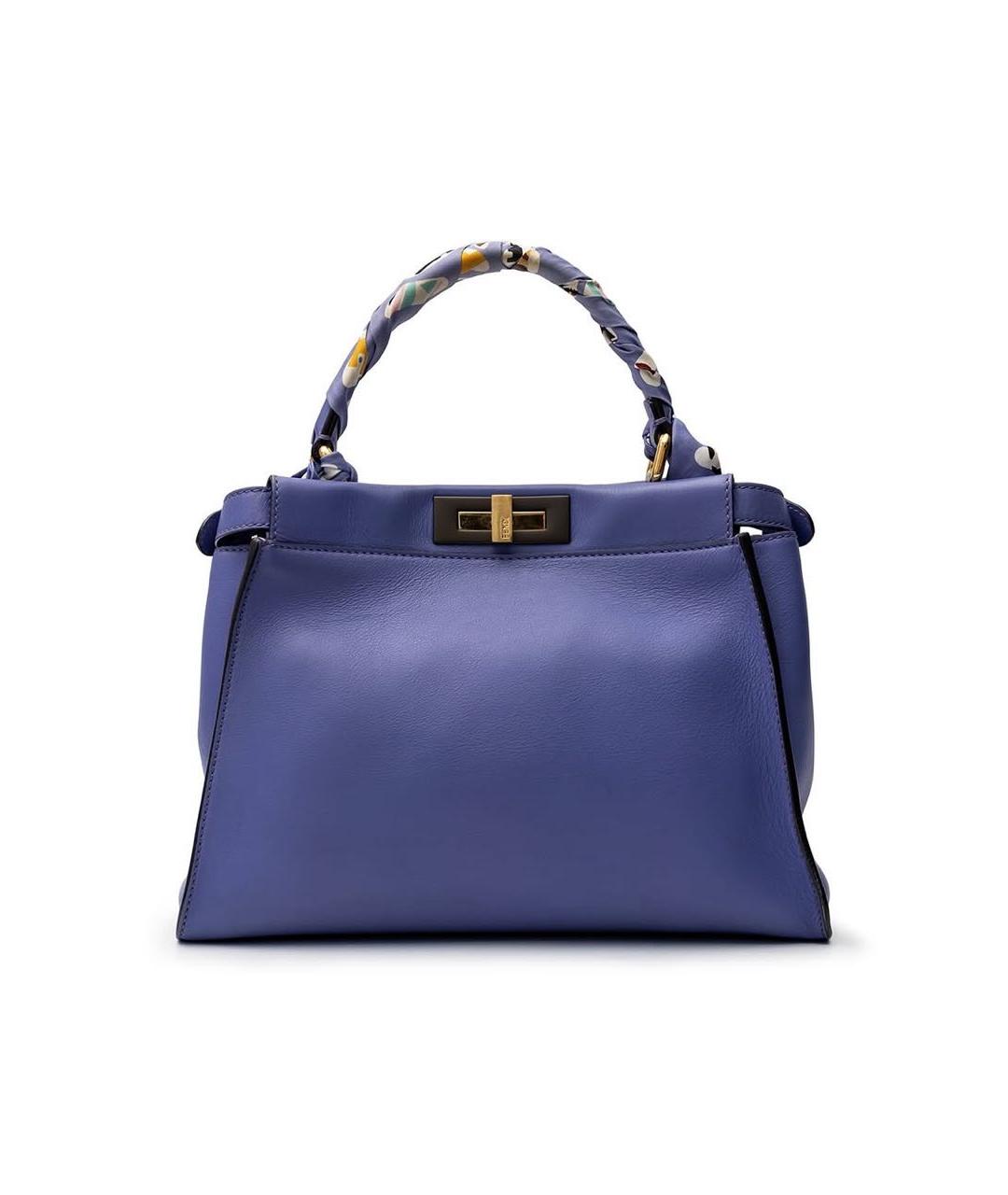 FENDI Фиолетовая кожаная сумка тоут, фото 3