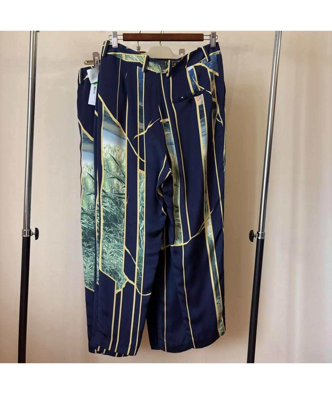 3.1 PHILLIP LIM Синие полиамидовые прямые брюки, фото 4
