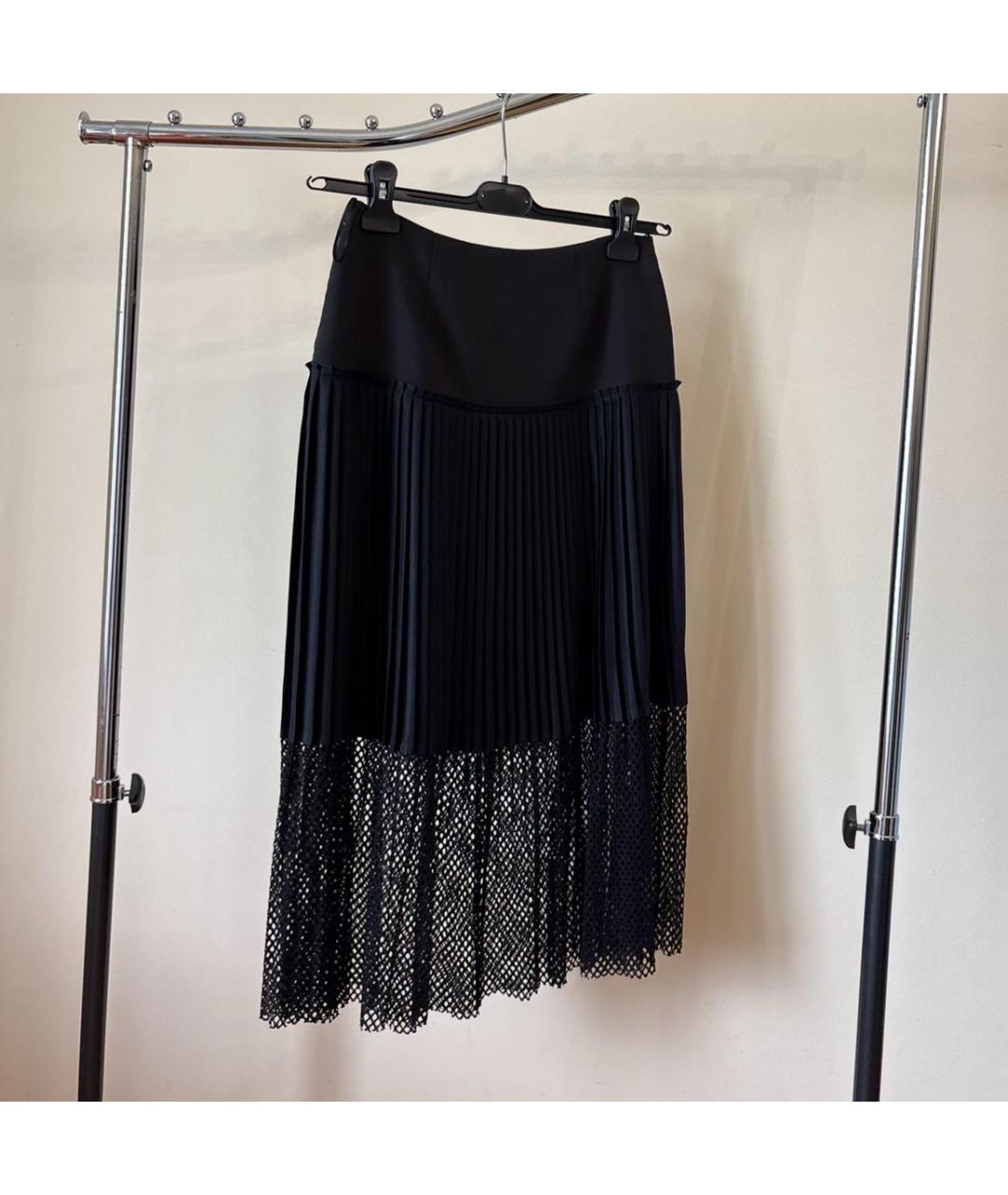 STELLA MCCARTNEY Черная сетчатая юбка миди, фото 3