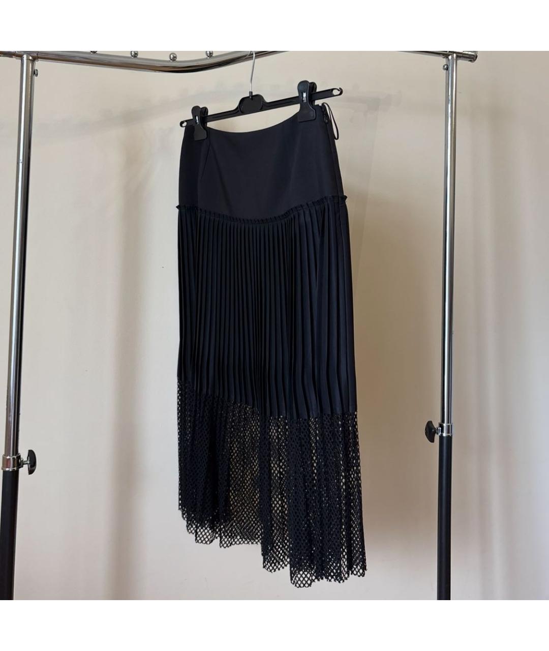 STELLA MCCARTNEY Черная сетчатая юбка миди, фото 5