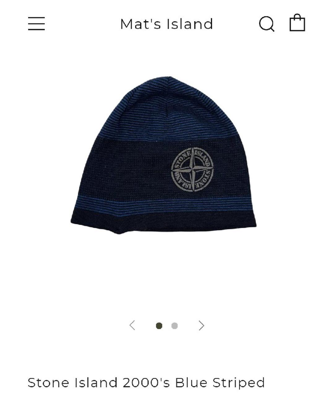 STONE ISLAND Синяя шерстяная шапка, фото 5
