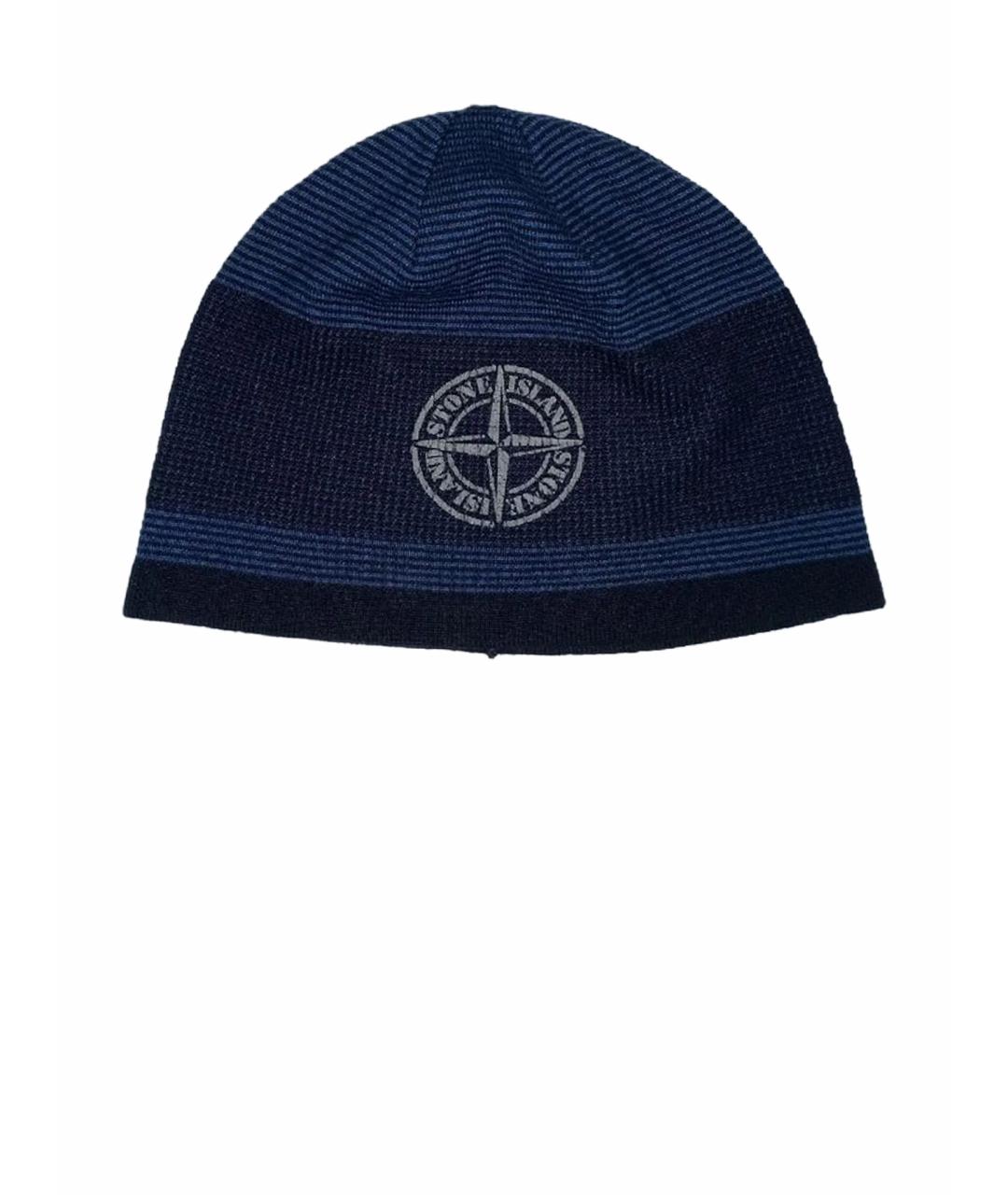 STONE ISLAND Синяя шерстяная шапка, фото 1