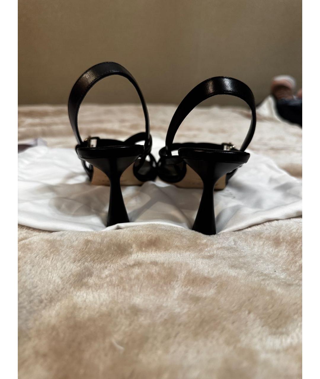 JIMMY CHOO Черные кожаные босоножки, фото 4