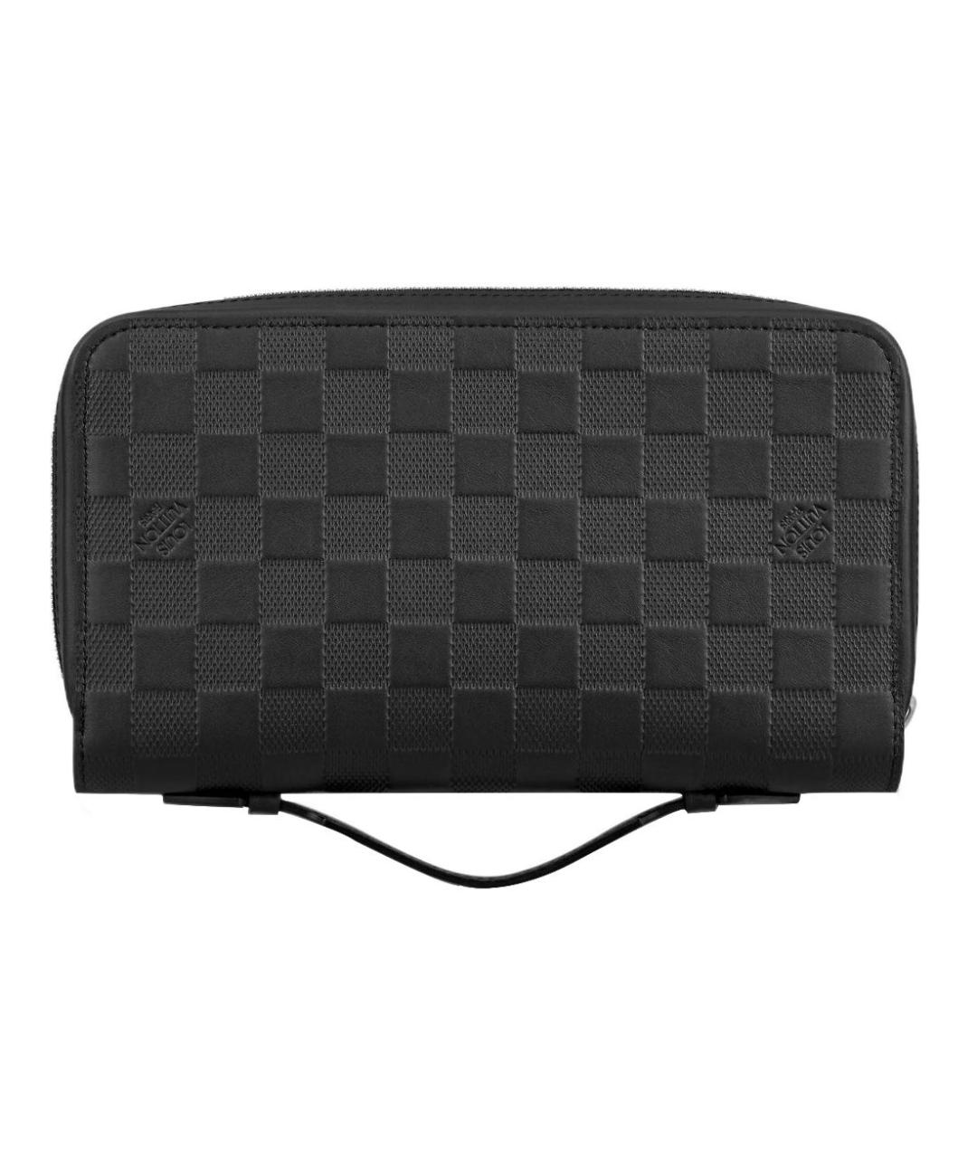 LOUIS VUITTON Черный кожаный кошелек, фото 1
