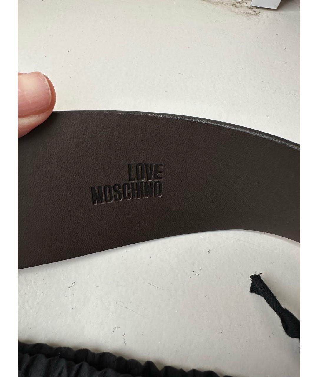 LOVE MOSCHINO Коричневый кожаный ремень, фото 5