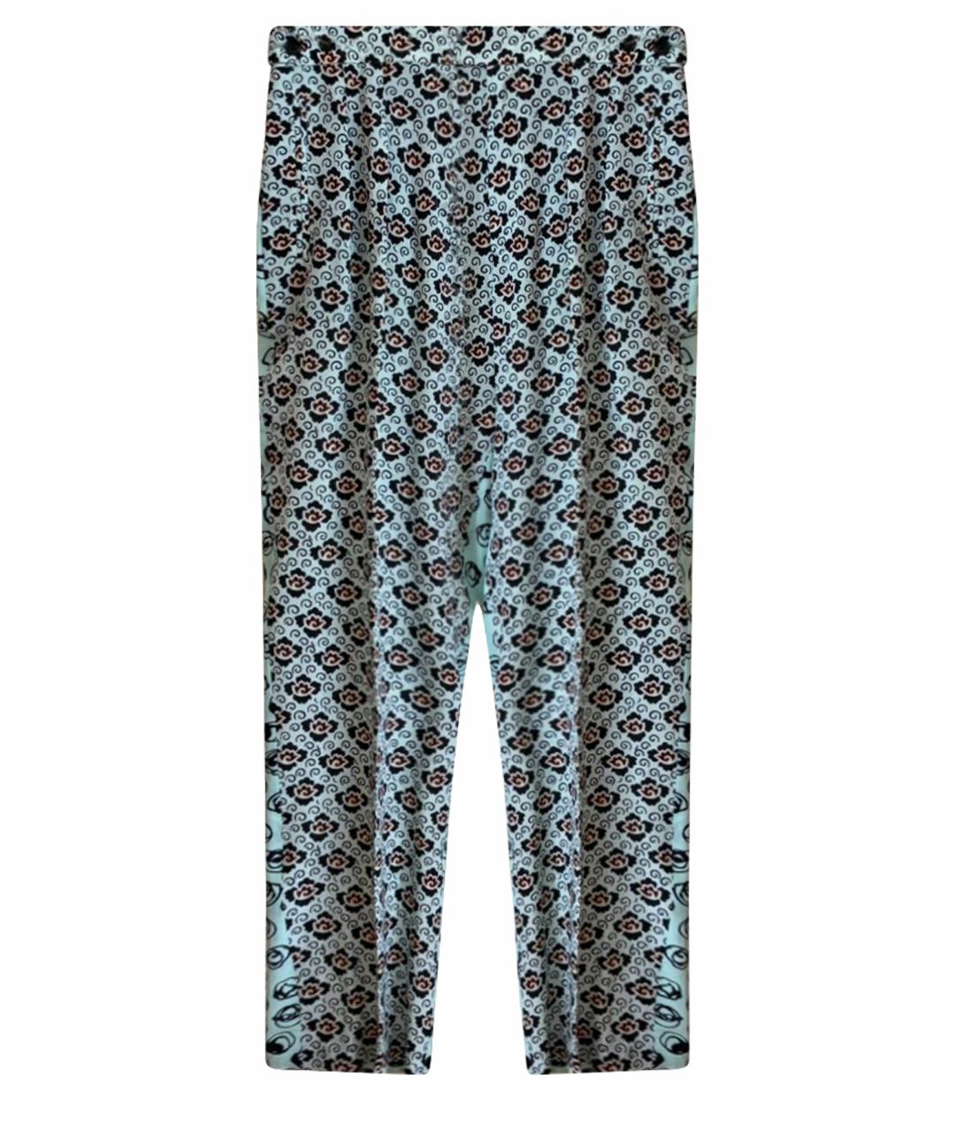 ETRO Голубые вискозные прямые брюки, фото 1