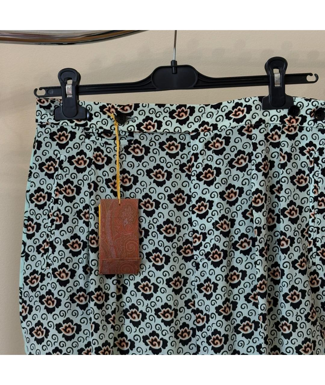 ETRO Голубые вискозные прямые брюки, фото 2