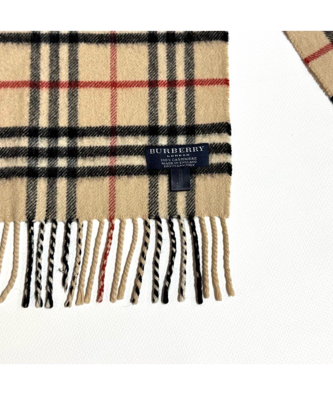 BURBERRY Бежевый кашемировый шарф, фото 2